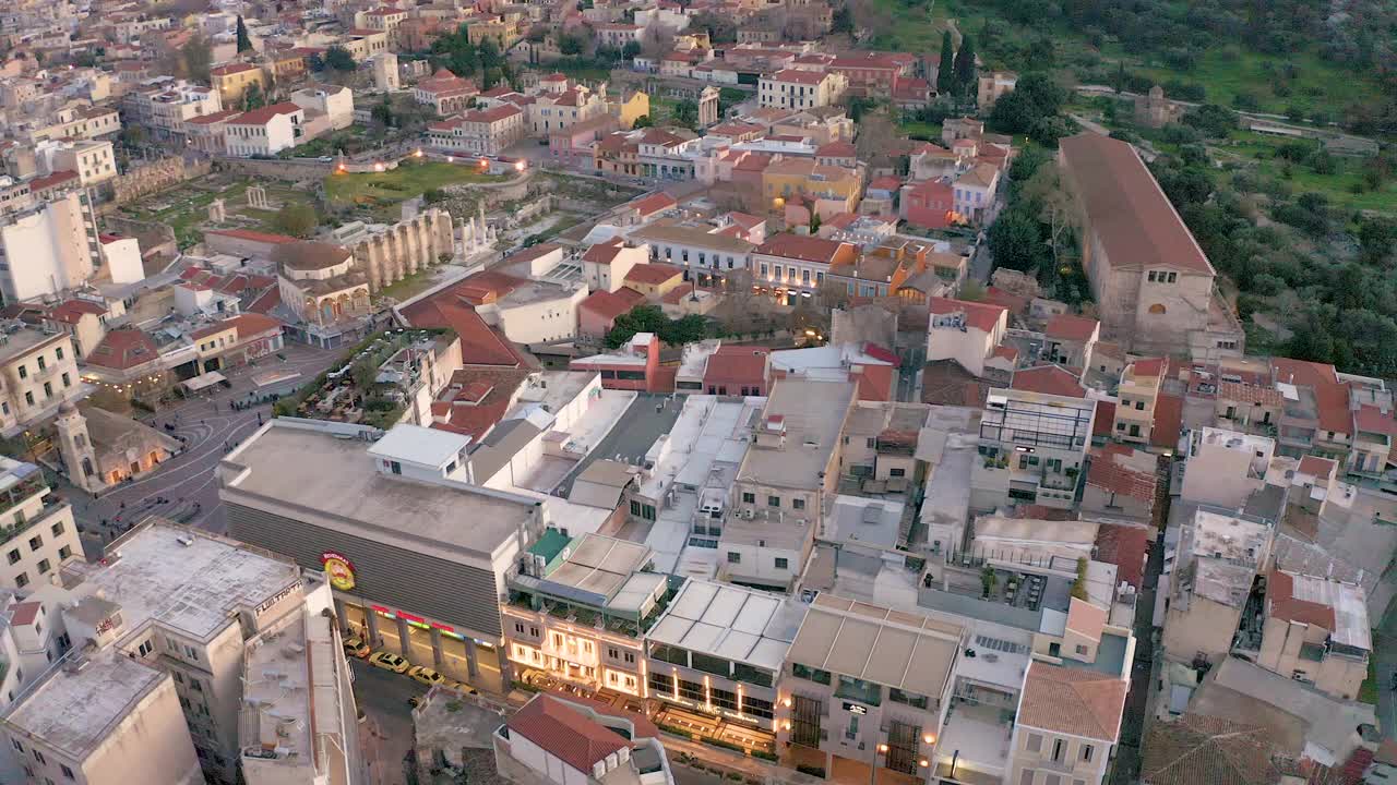 希腊雅典老城和卫城的无人机视频视频下载
