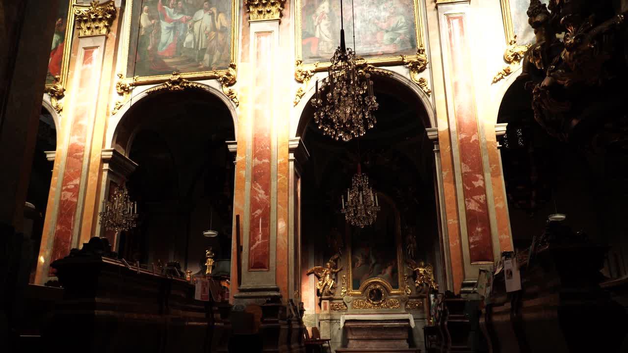 圣帕特Pölten大教堂内部视图(圣帕尔滕)，奥地利视频素材