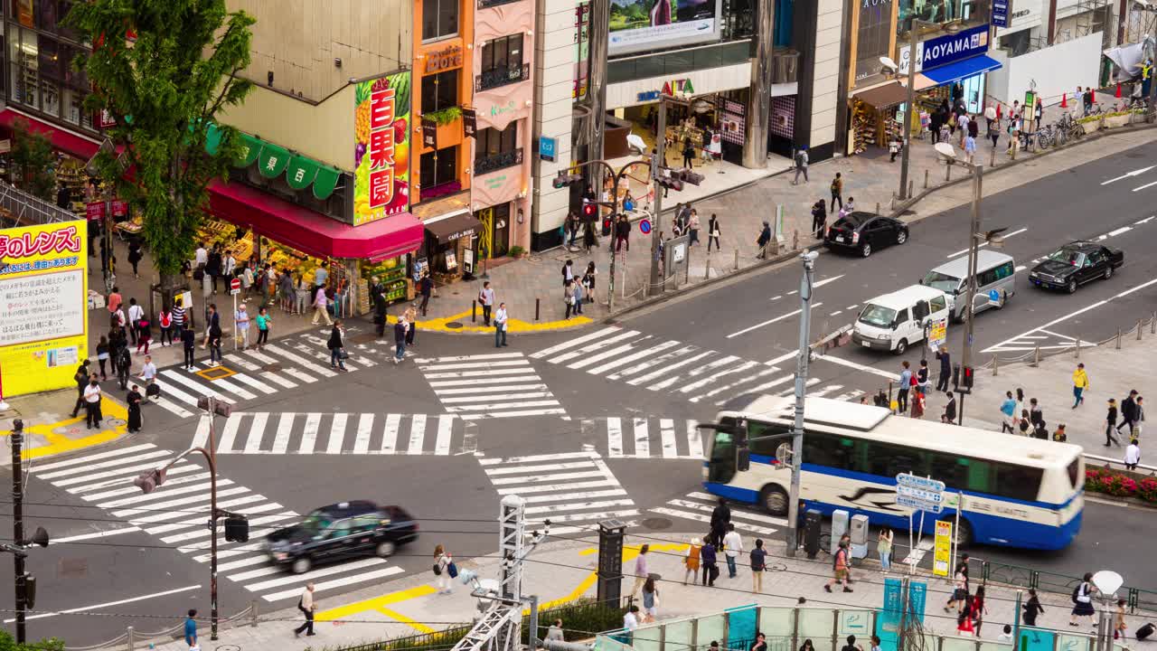 Timelapse步行者在东京涩谷地区，日本视频素材