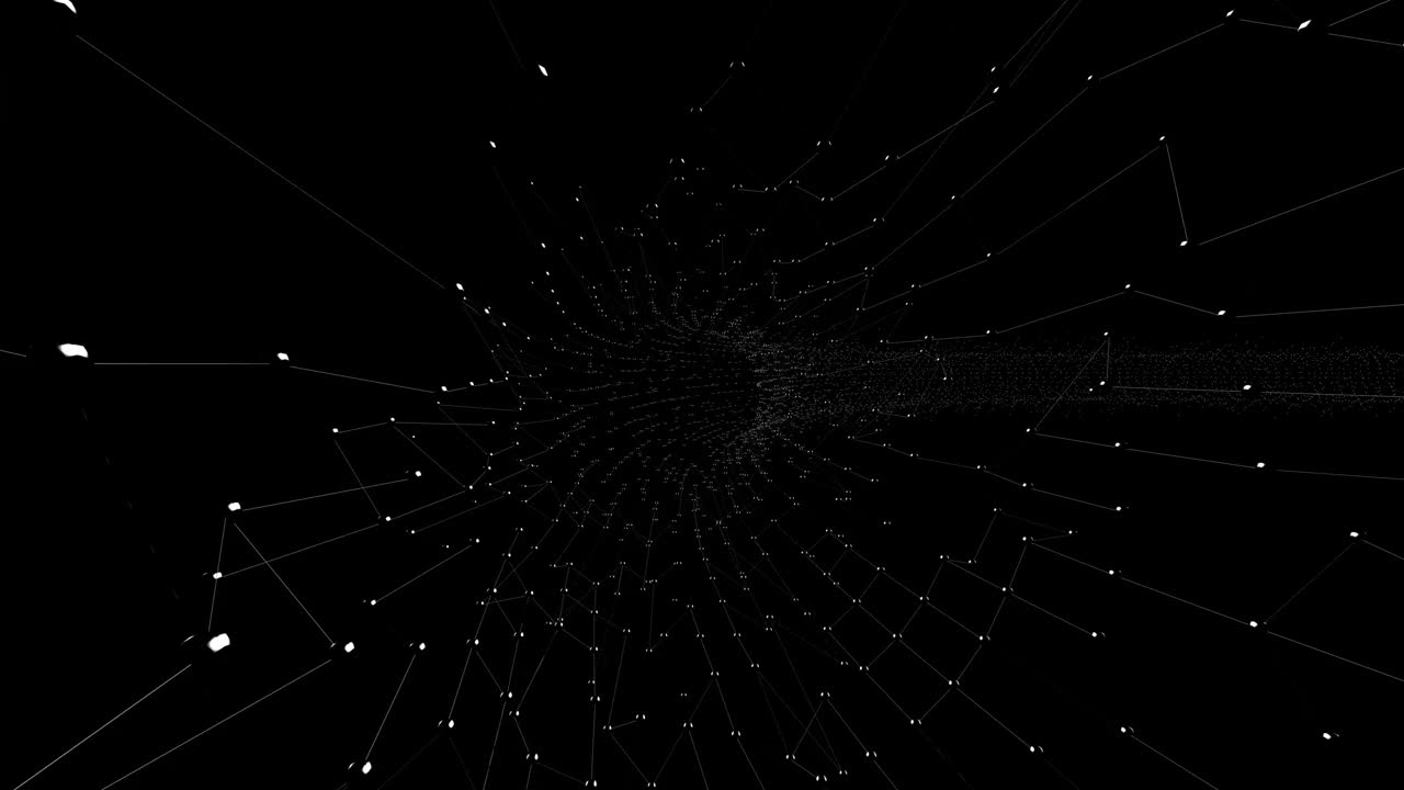 3D渲染网格虫洞循环动画背景视频素材