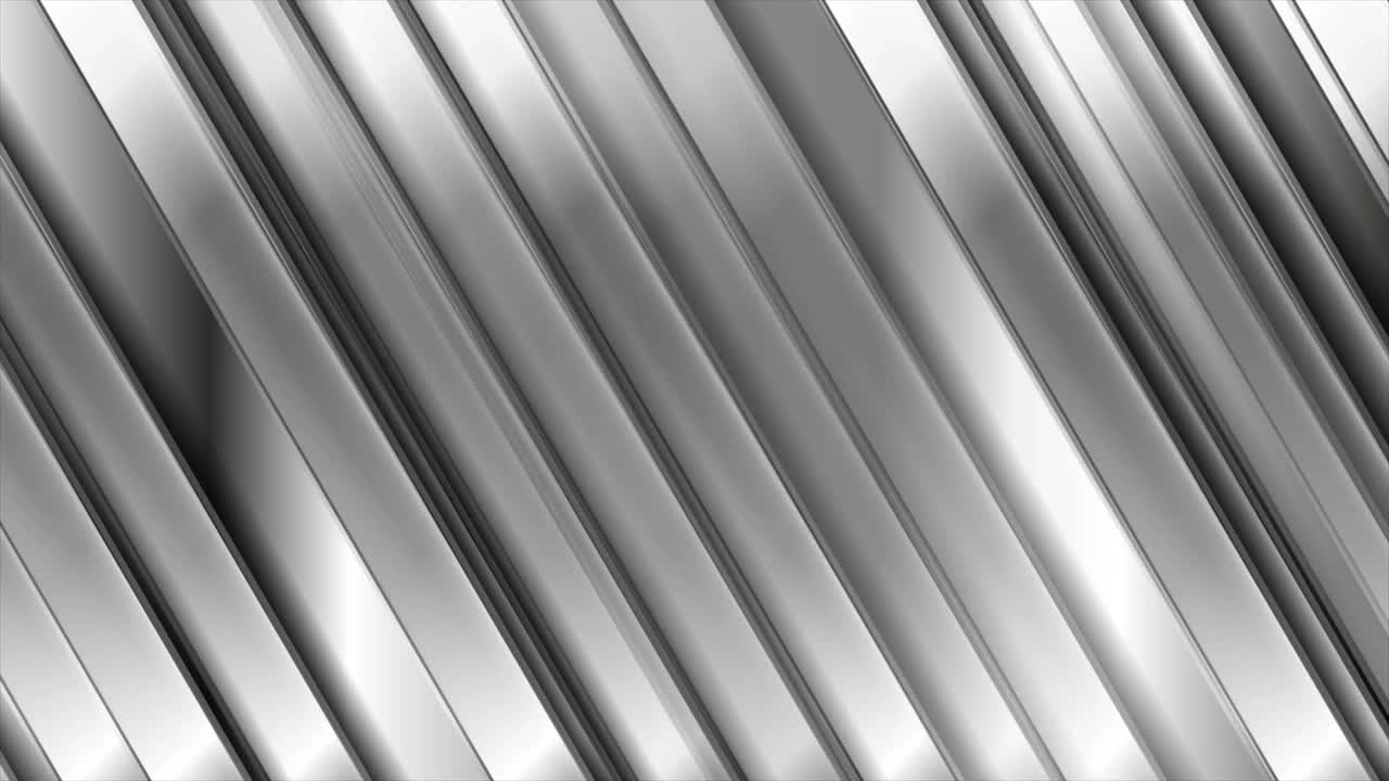 几何技术光泽银色金属条纹抽象运动背景视频下载