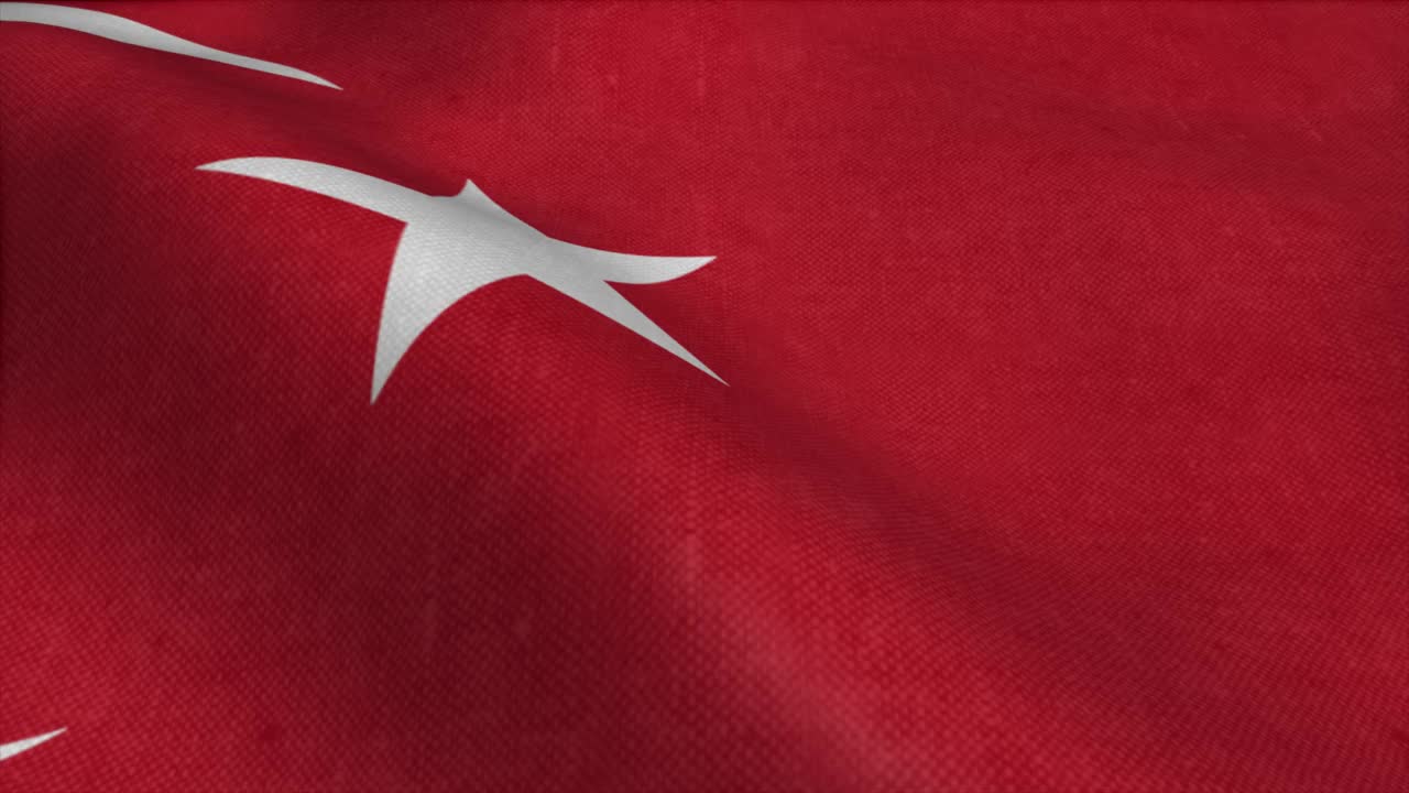 随风飘扬的土耳其国旗。土耳其国旗。4K视频素材