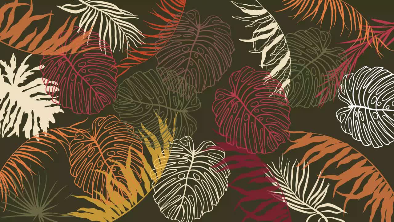 热带树叶动画循环背景视频下载