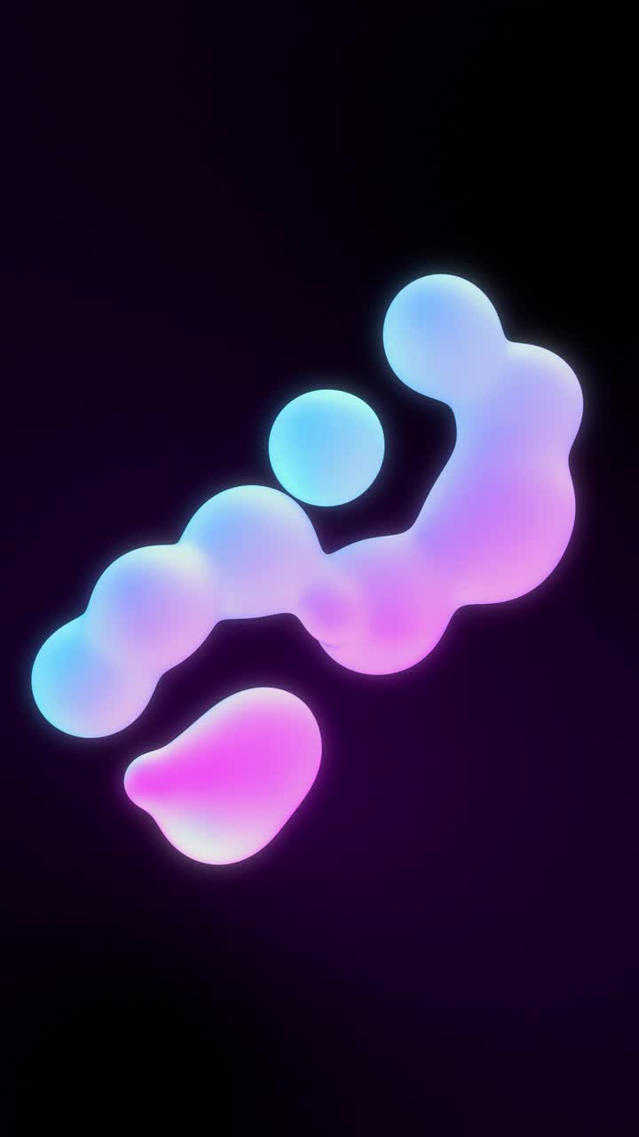 抽象三维背景与变形蜡球。彩色液体循环动画视频素材