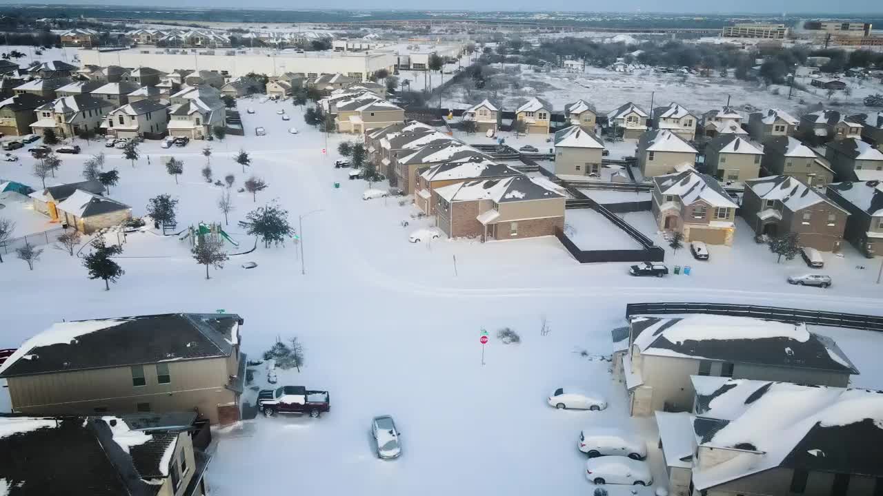 冬季风暴雪和冰循环奥斯汀，德克萨斯州，美国视频素材