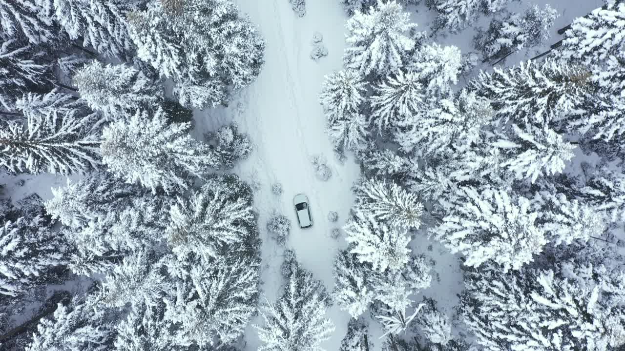 在冬季乡村道路上行驶的汽车视频下载