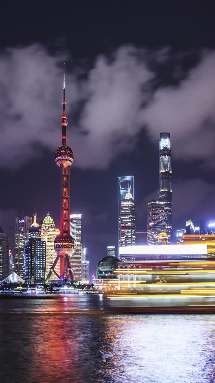 陆家嘴天际线，中国上海视频素材