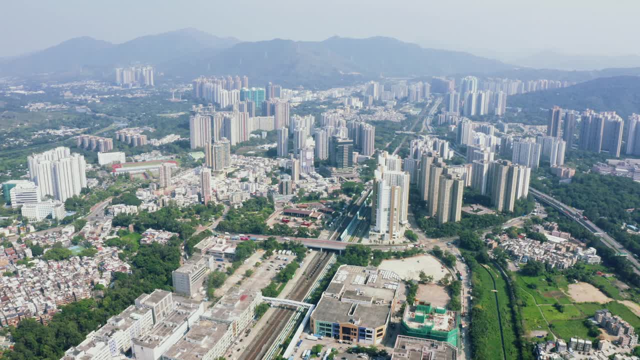 香港上水镇的无人机照片视频素材