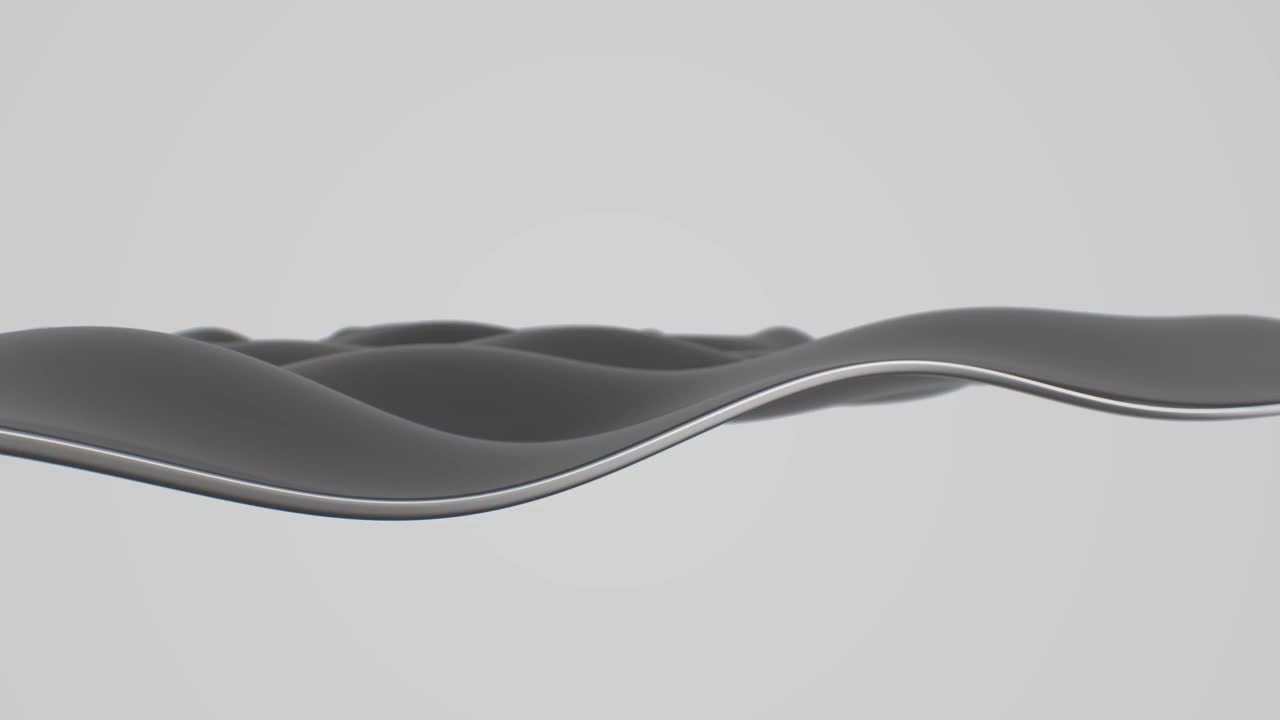 水波金属线三维动画，抽象背景无缝循环视频下载
