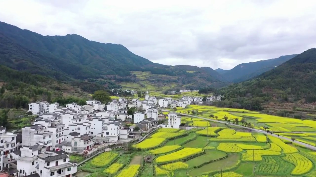航拍中国婺源美丽的乡村风光视频下载