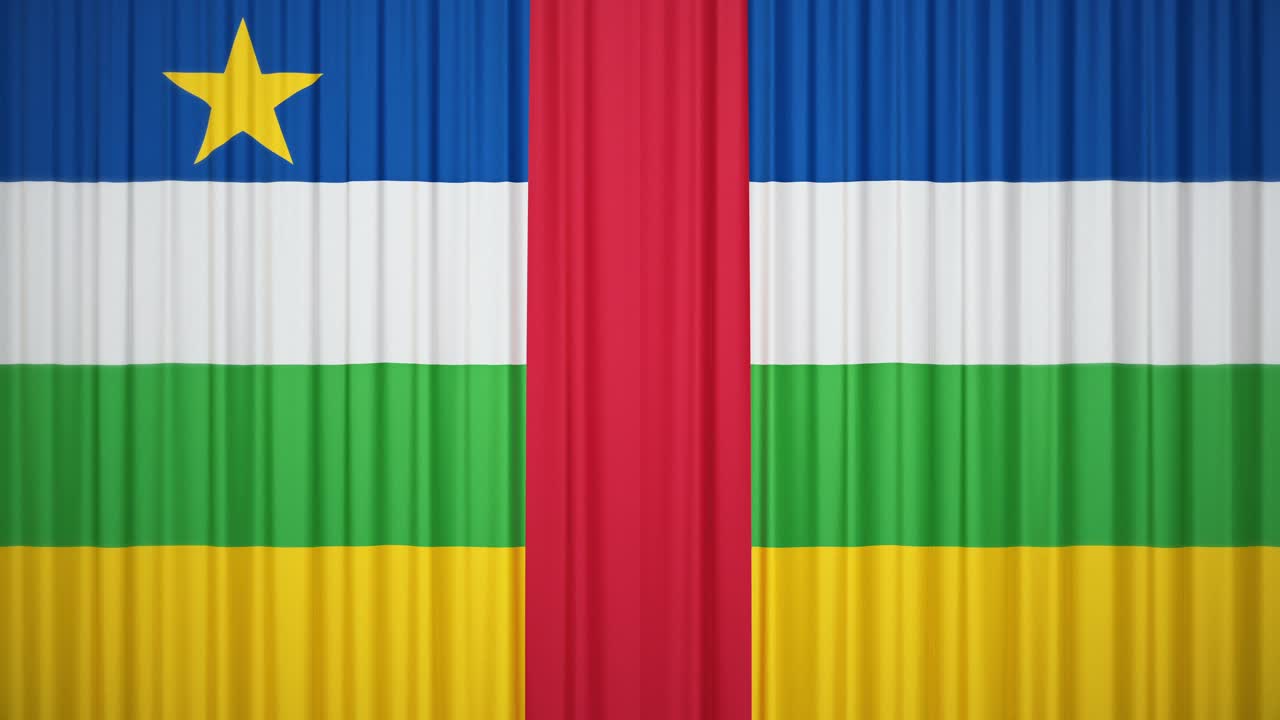 中非共和国旗幕布视频素材