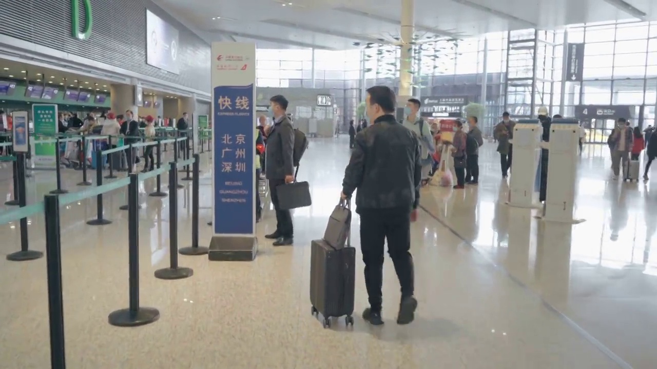机场大厅,上海,中国。视频素材