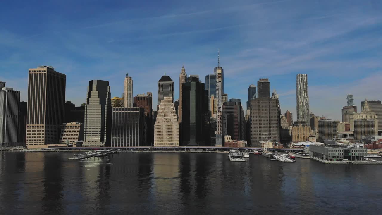 全景地标城市景观下曼哈顿，纽约市，美国视频素材