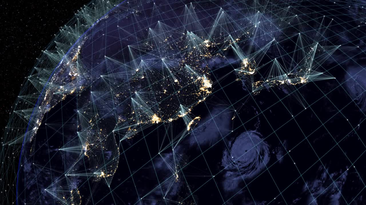 亚洲和欧洲的卫星互联网。视频素材