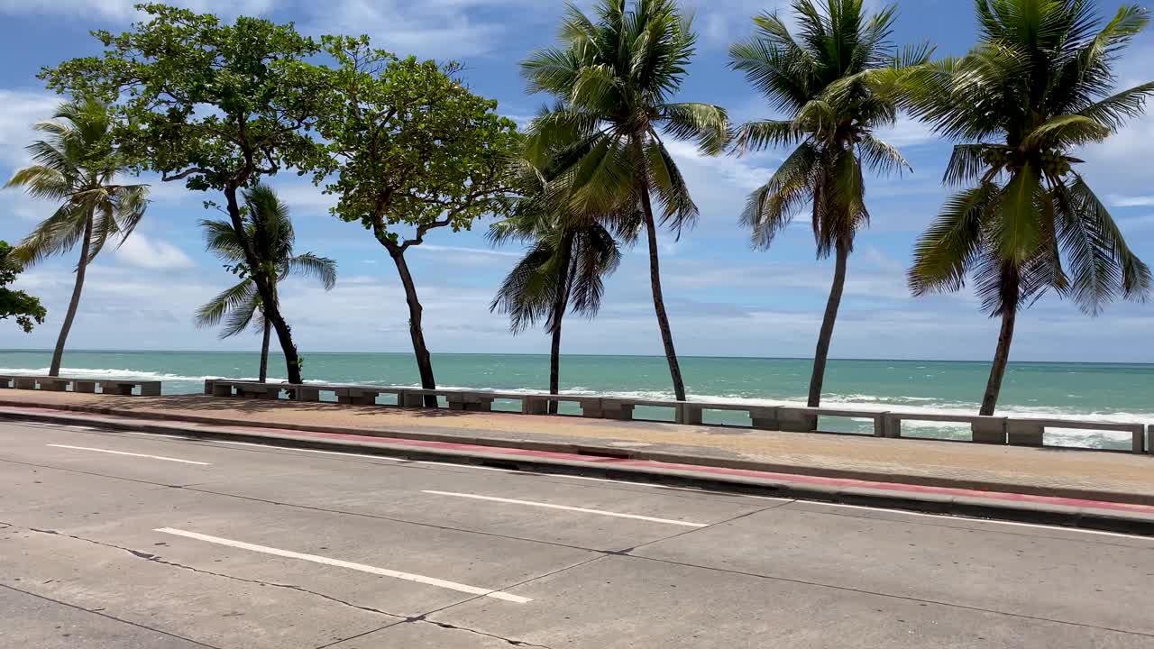 Boa Viagem大街和海滩视频素材