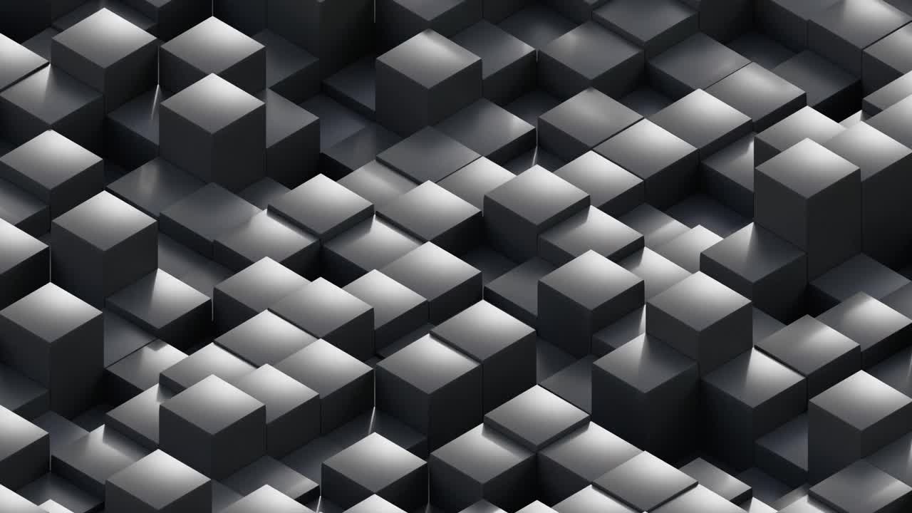 灰色现代立方体曲面视频素材