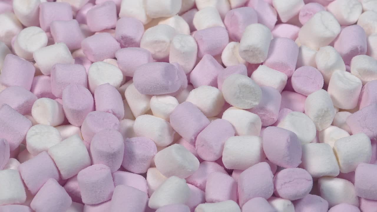 零食棉花糖糖果慢慢旋转视频素材