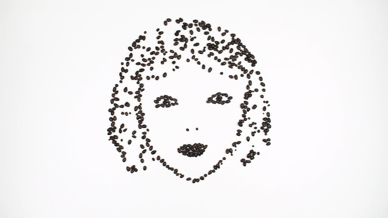 4k女人的概念和对巧克力的爱。白色背景。视频素材