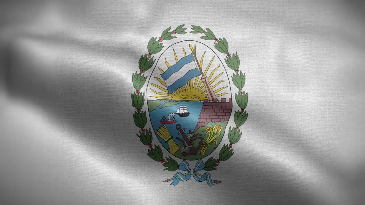罗萨里奥市阿根廷国旗循环背景4K视频下载