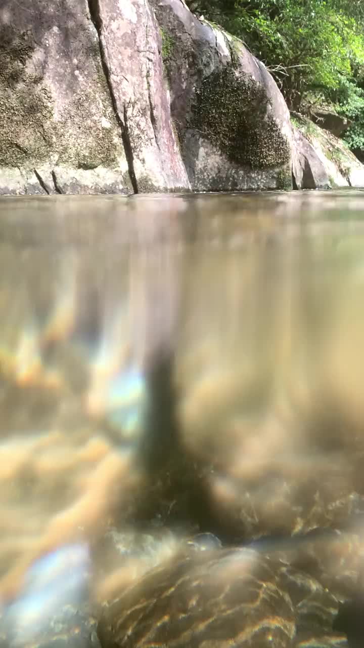 丹比河河床上的岩石和清澈的淡水视频下载