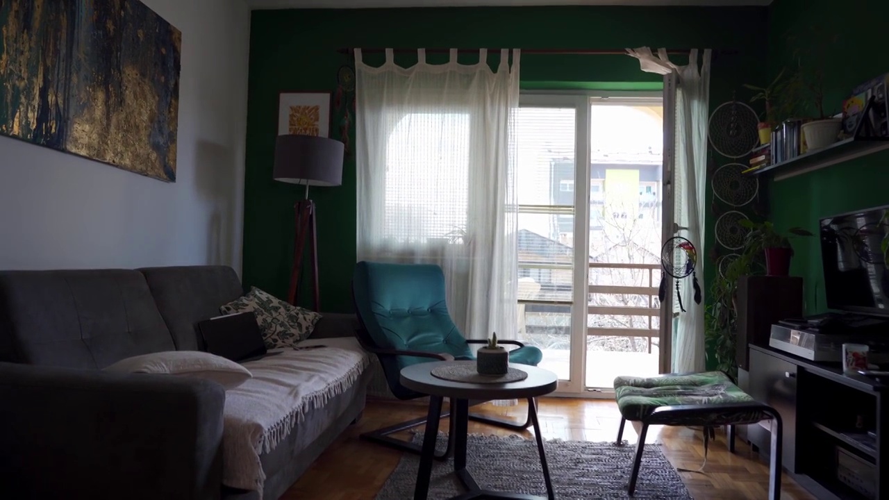 放松、舒适的波西风格客厅视频下载