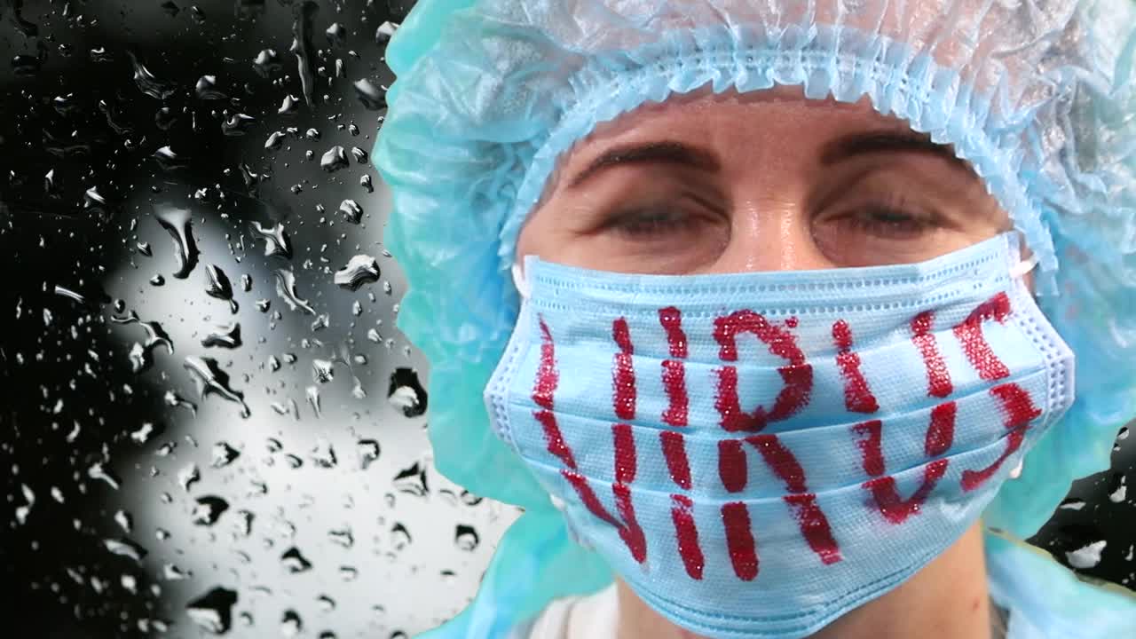 口罩医生，冠状病毒感染，2019-nCoV冠状病毒。视频素材