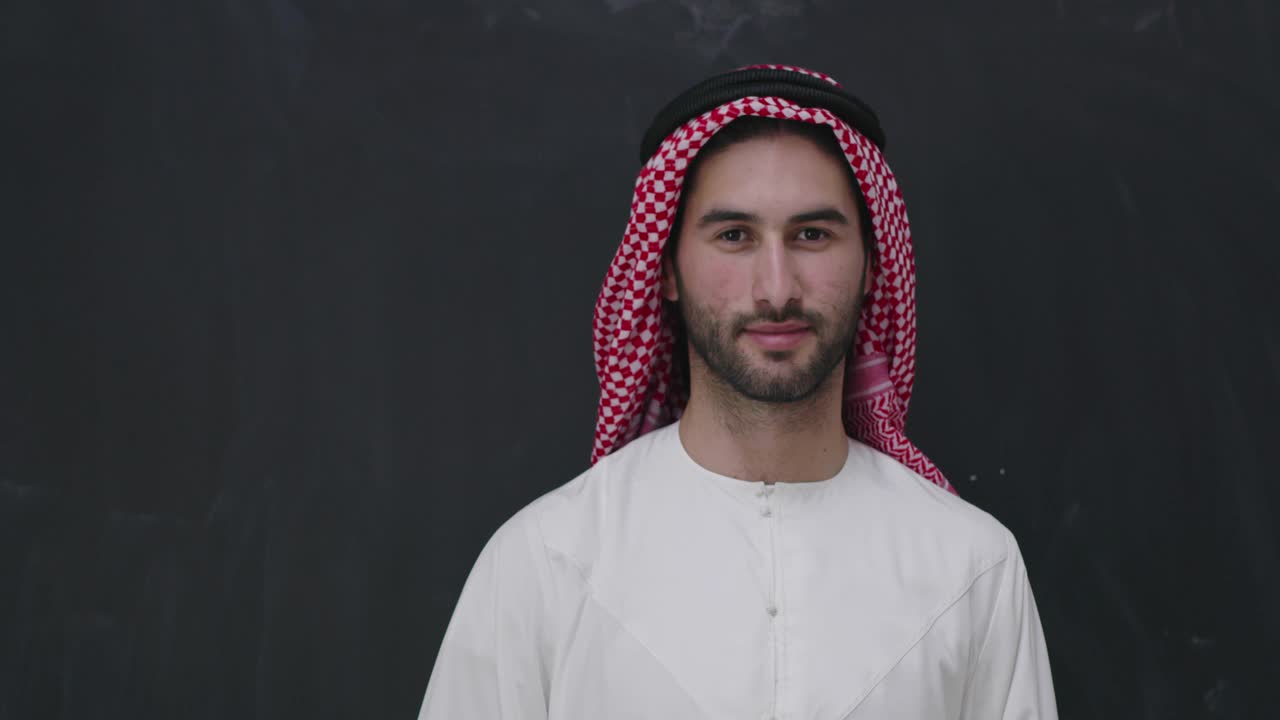 阿拉伯传统伊斯兰时尚肖像视频下载