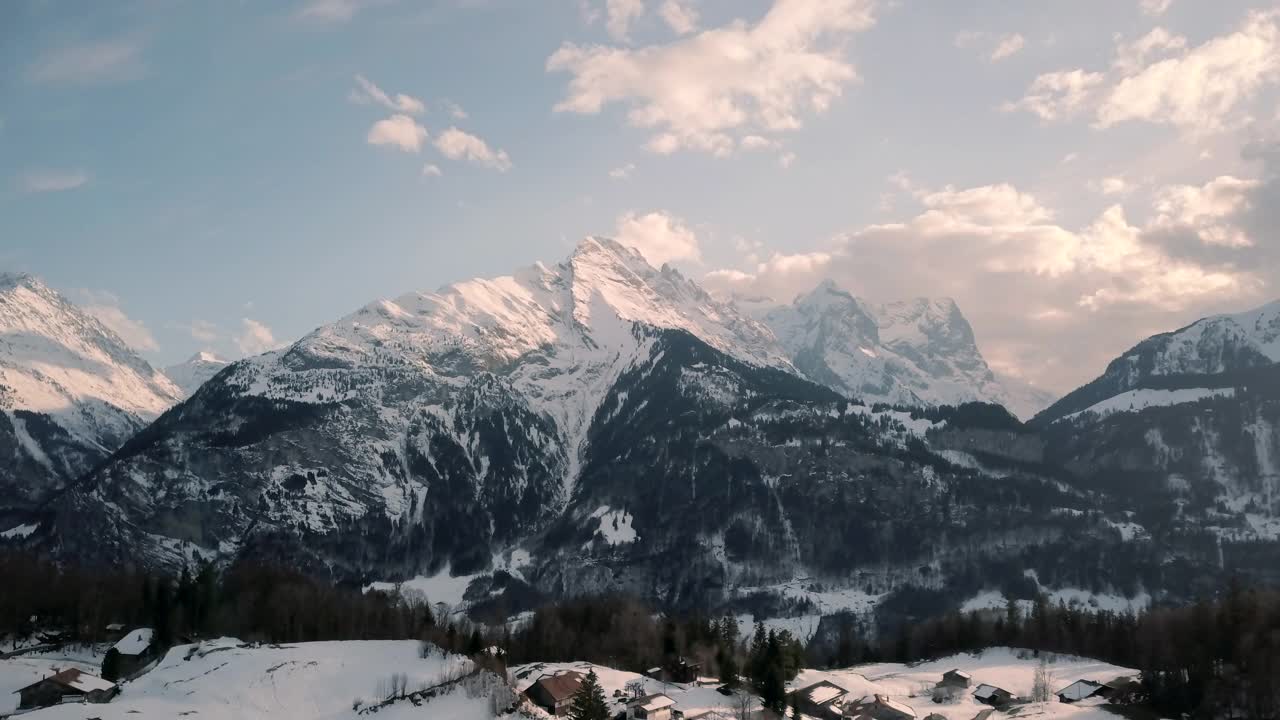 瑞士阿尔卑斯山的雪峰视频下载