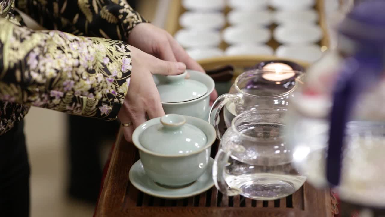 传统的日本茶道。视频下载
