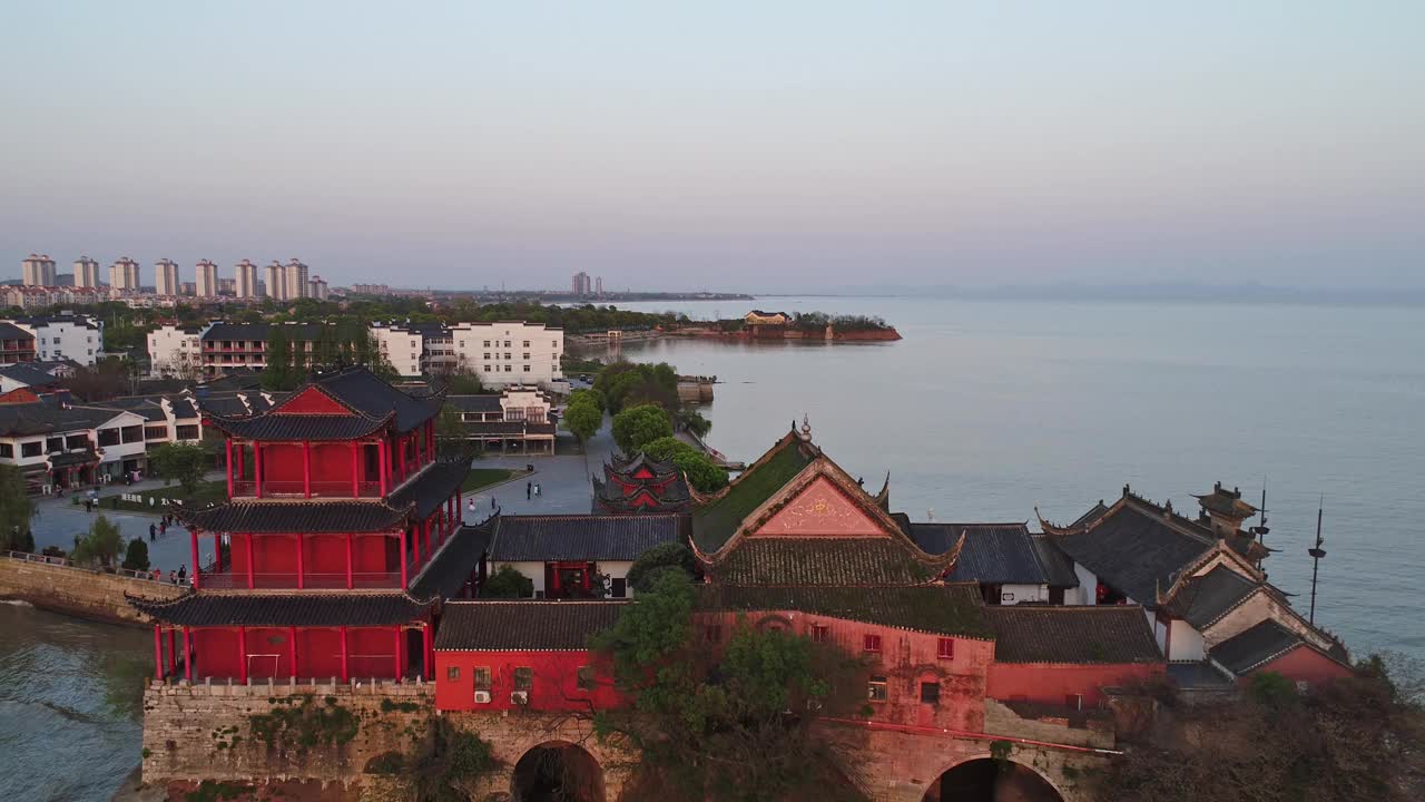 鸟瞰中国著名的巢湖视频下载