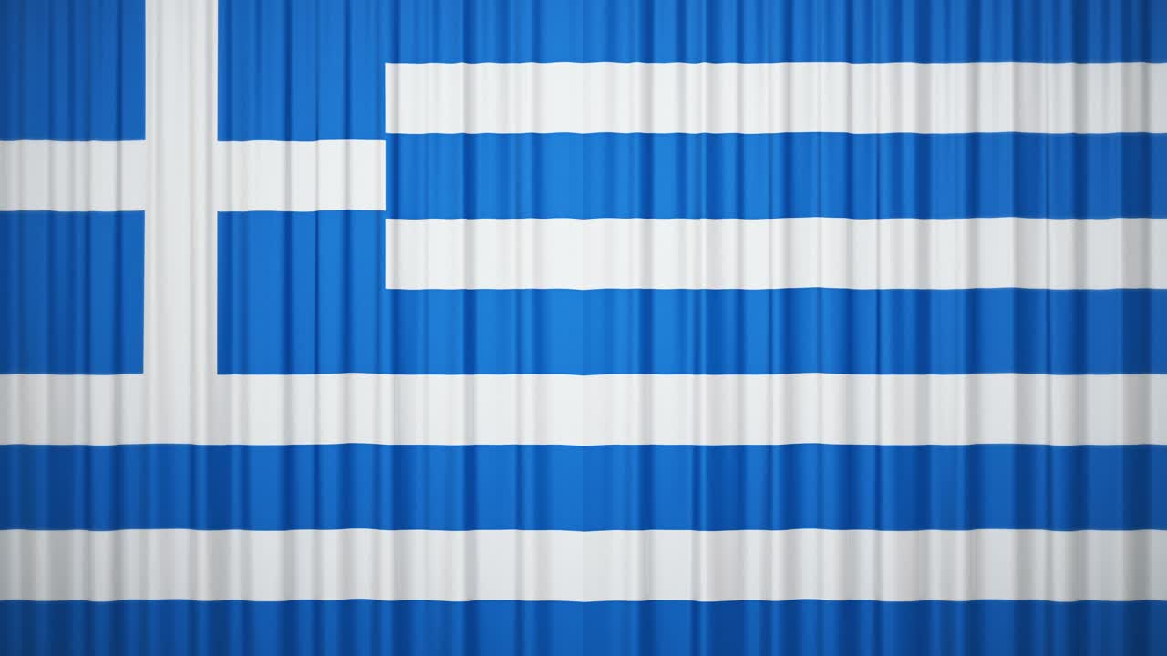 希腊旗帘布视频素材