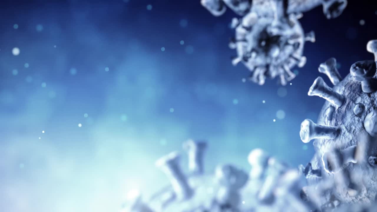 冠状病毒的微观视图-环状无缝动画视频下载