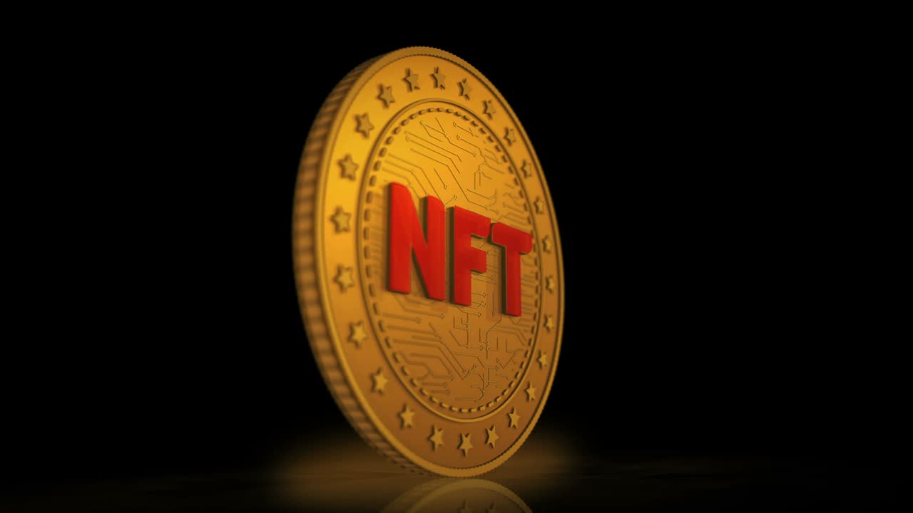 NFT加密艺术黄金币3d视频下载