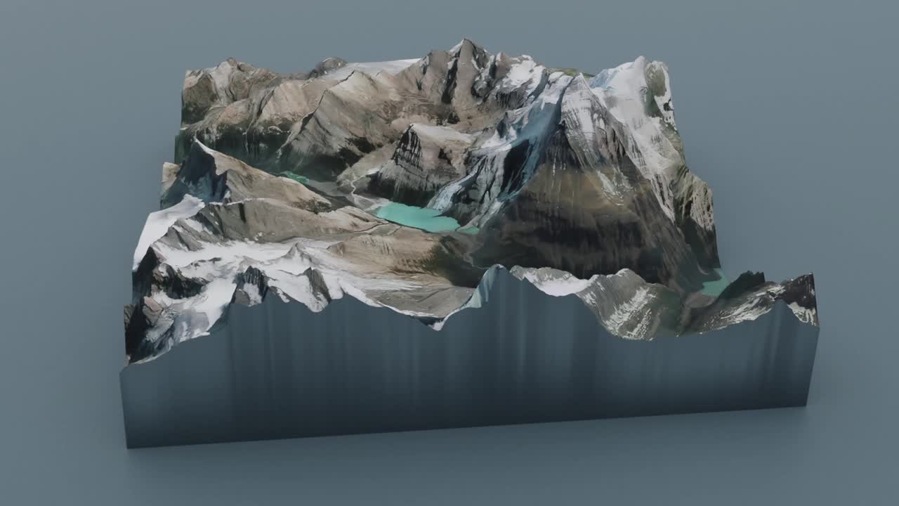 罗布森山，3D地形切割视频下载