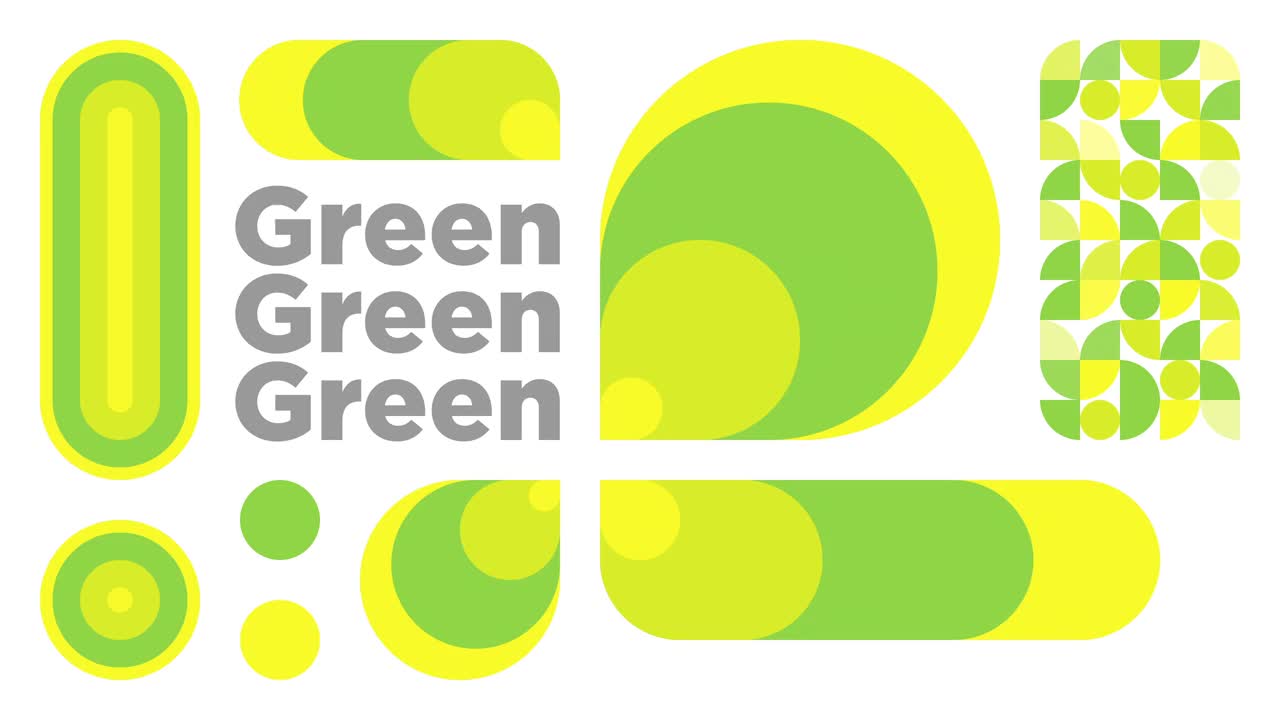 白色斑点背景与绿色元素在4k视频。视频下载