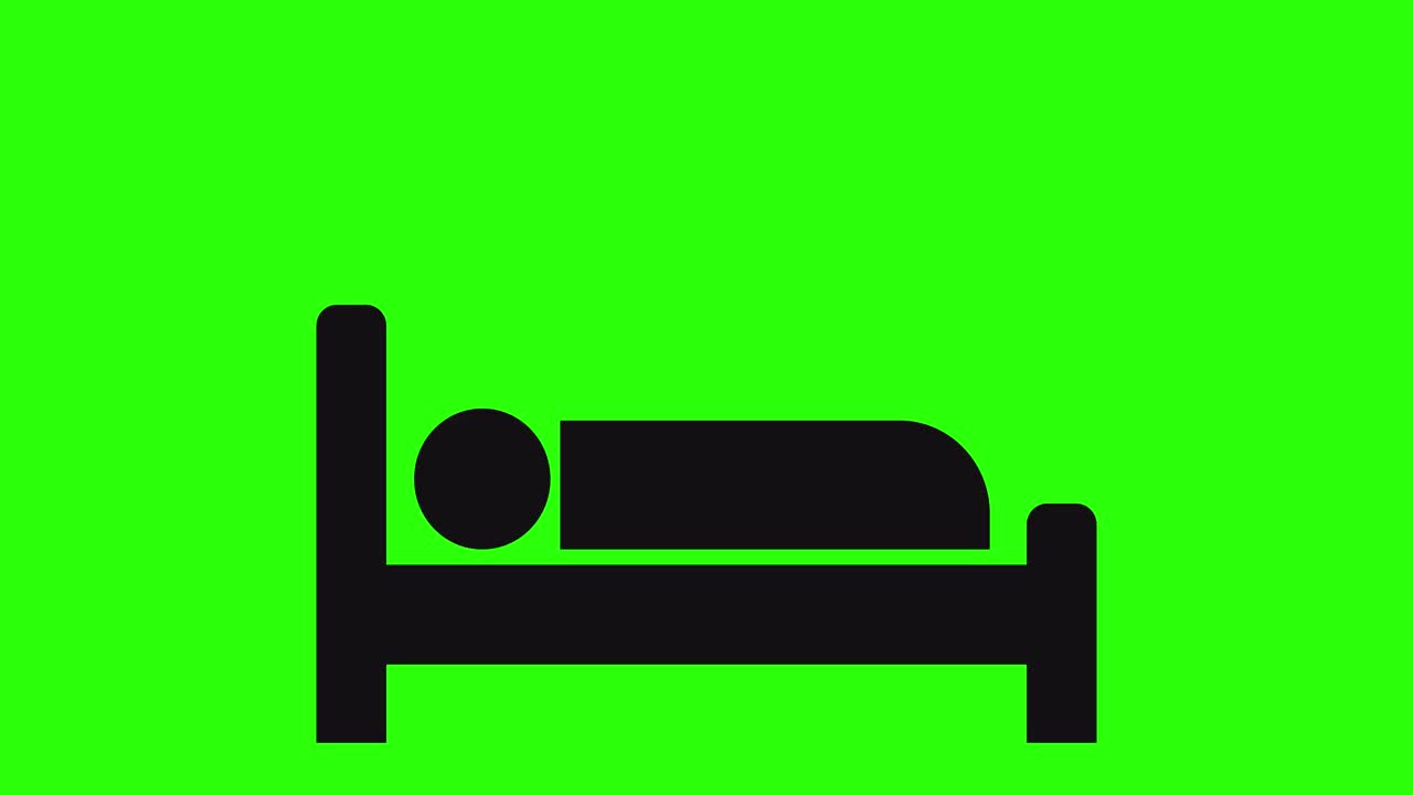 睡眠人的图标与zzz睡眠波。酒店的图标。4 k动画。绿屏视频下载