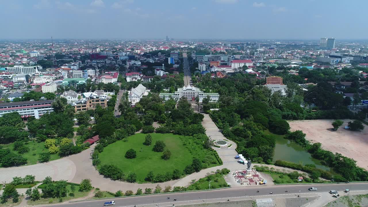 从空中俯瞰老挝万象视频下载