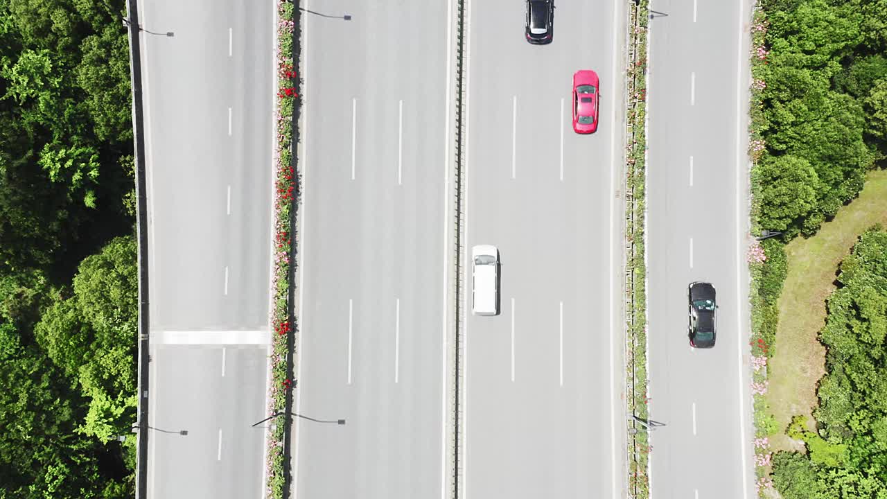 高速公路鸟瞰图视频下载