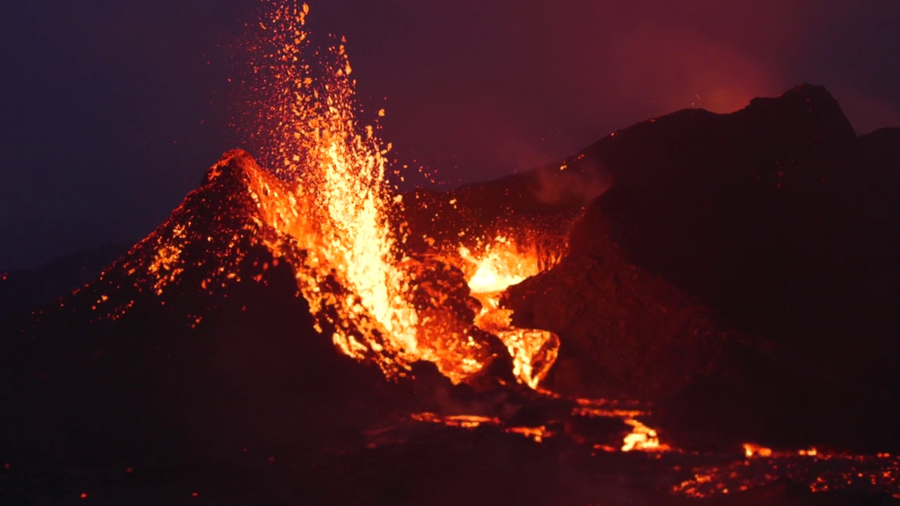 Fagradalsfjall火山喷发熔岩4k Dlog视频下载