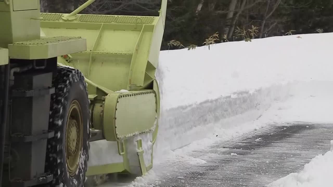 CU，扫雪机在工作，北海道，日本视频素材