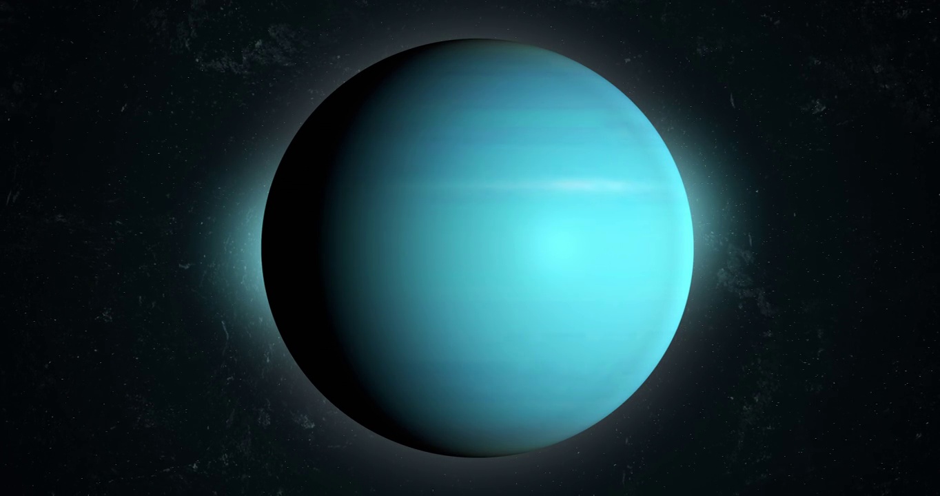 天王星行星在外太空在自己的轨道上旋转视频下载
