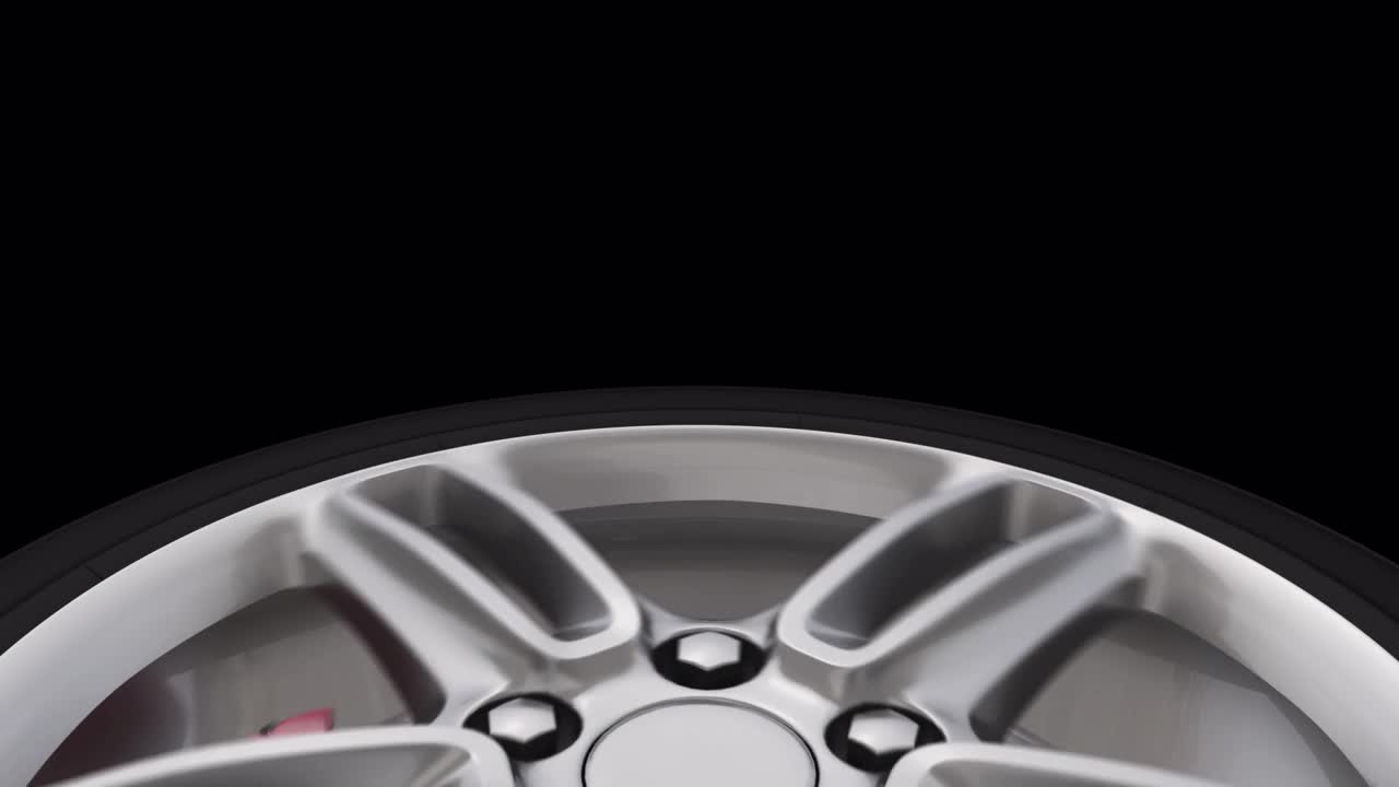 扭曲的汽车车轮近景与阿尔法通道视频下载