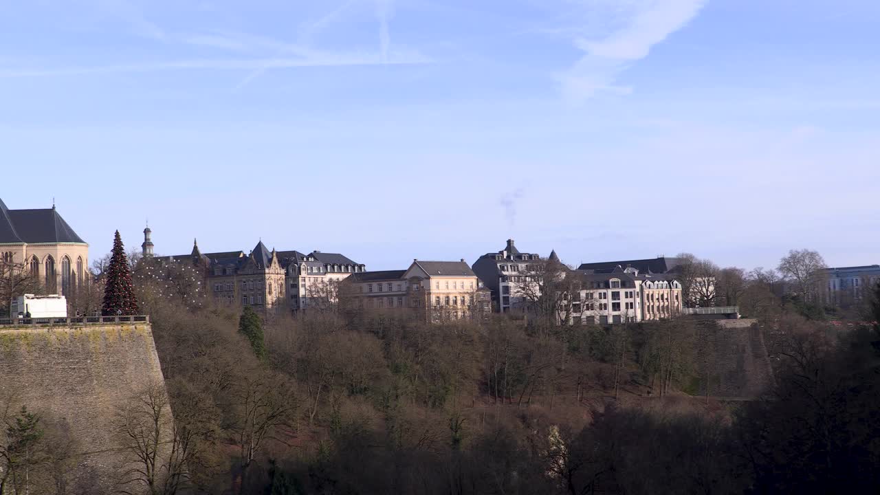 冬天拍摄的卢森堡全景视频下载