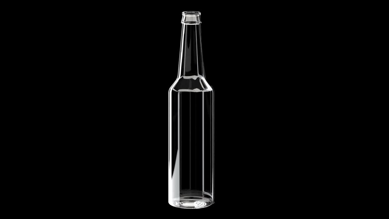 酒精液体啤酒倒进黑色4k玻璃瓶视频下载