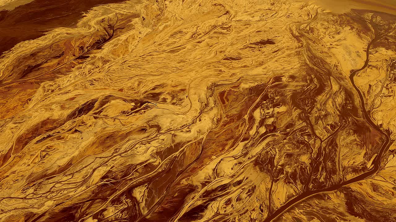 从上面看到的未来火星表面。由土壤和岩石组成的复杂图案视频下载