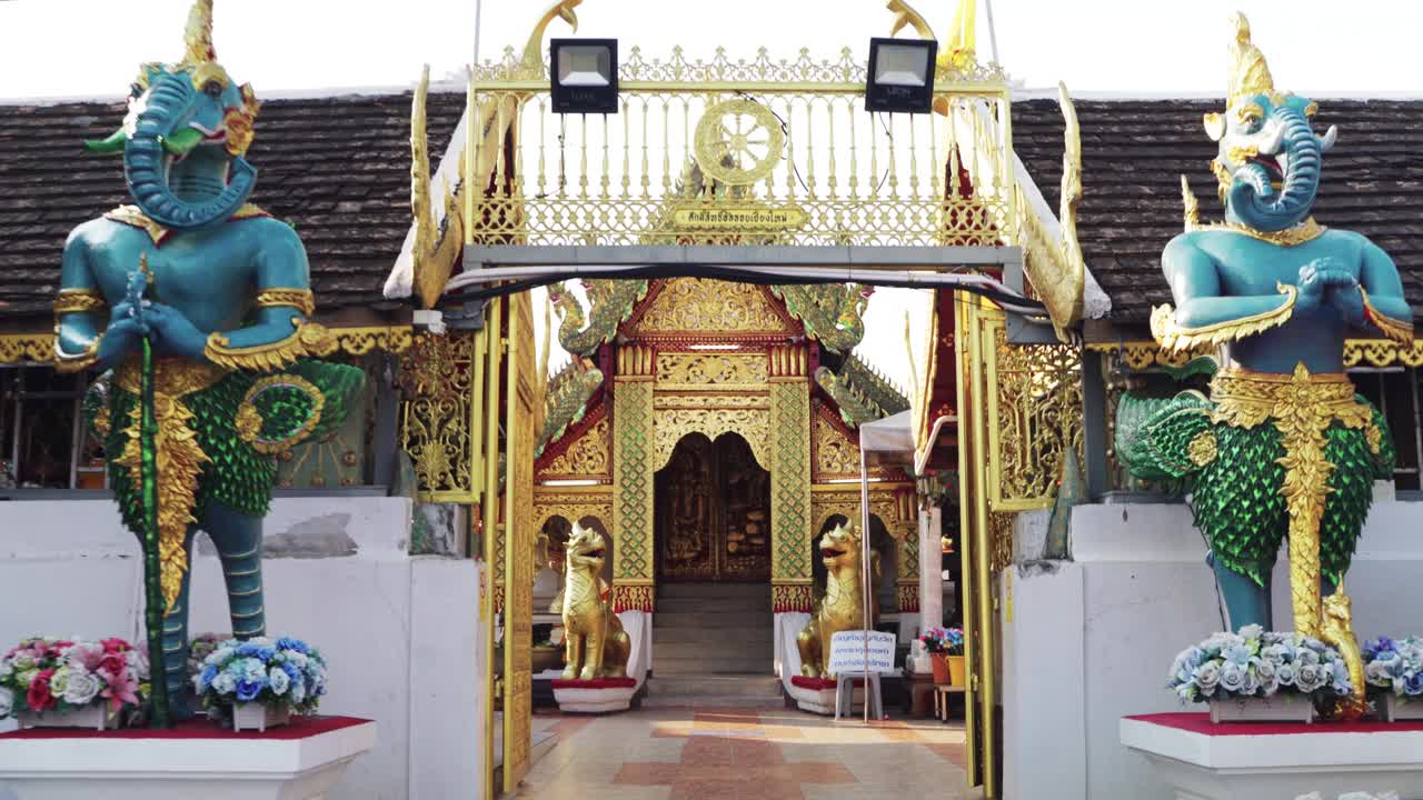 泰国清迈的泰国佛寺。视频下载