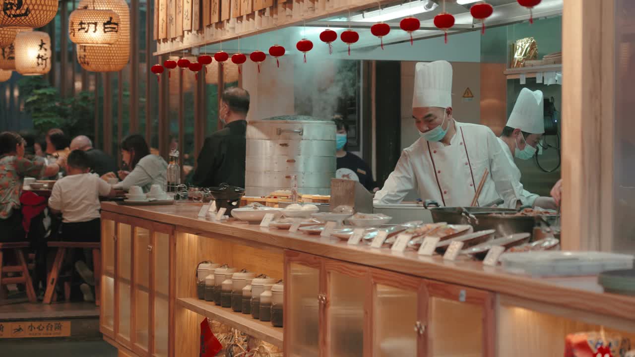 中国餐馆视频素材
