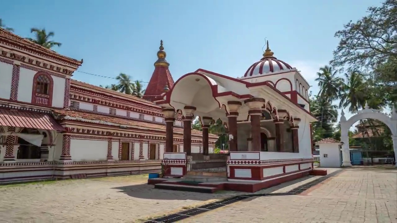 印度果阿邦的一座寺庙。时间流逝视频下载