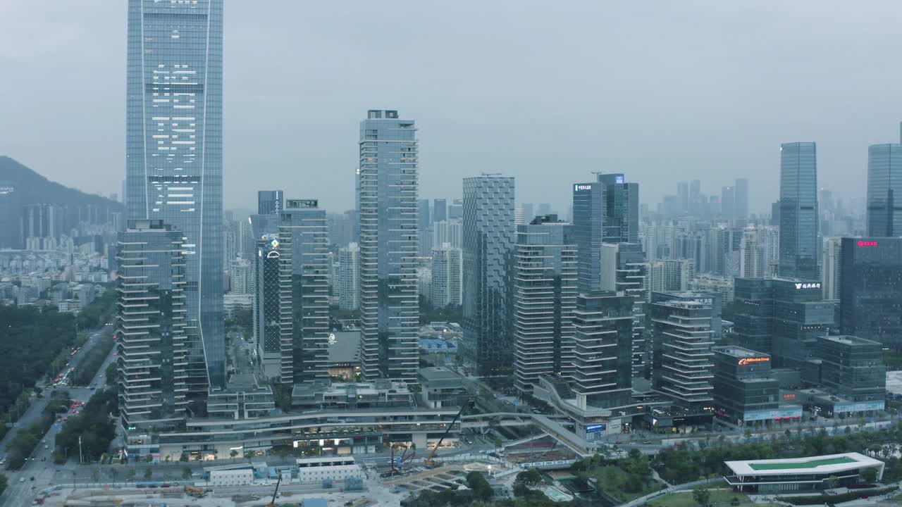 中国广东省深圳市鸟瞰图。视频素材