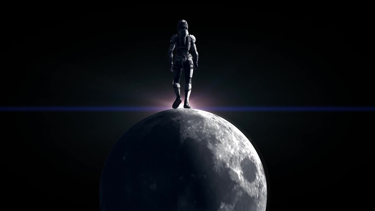 人在月球上行走，仙子离奇的超现实场景视频下载